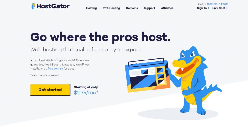 HostGator - Nhà cung cấp Linux Hosting tốt nhất cho thời gian hoạt động ngắn