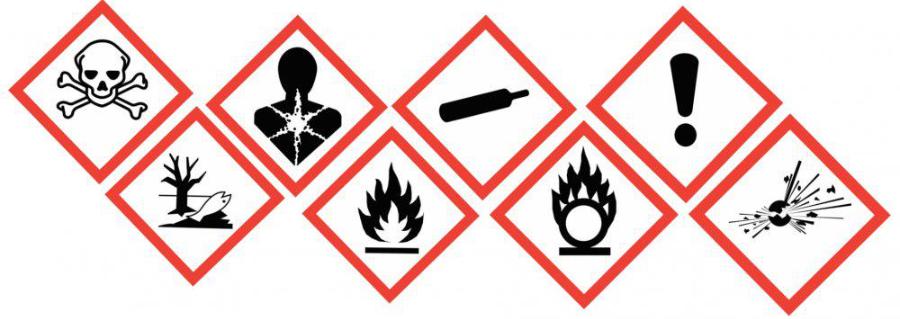 biểu tượng cảnh báo nguy hiểm hóa chất độc hại trong ngành cơ khí