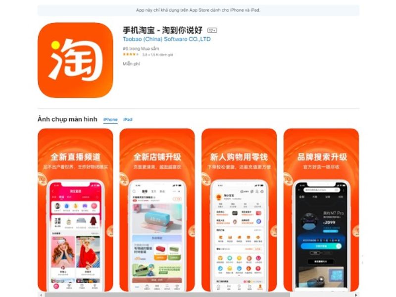 app taobao đặt hàng