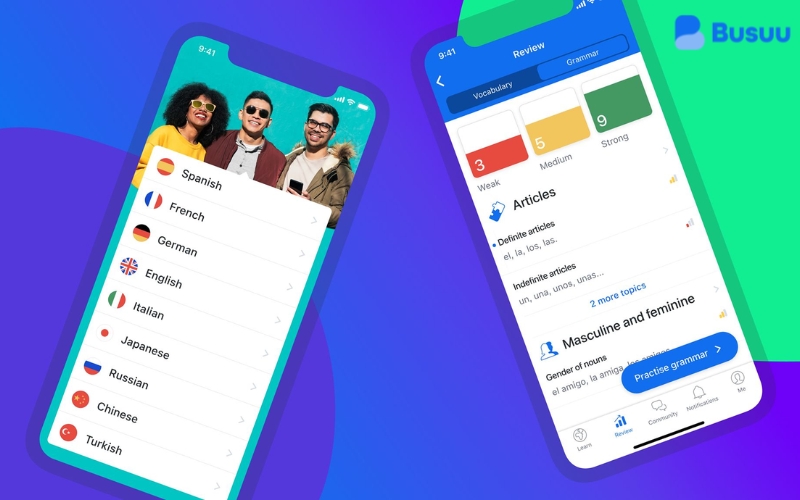 app học tiếng anh Busuu