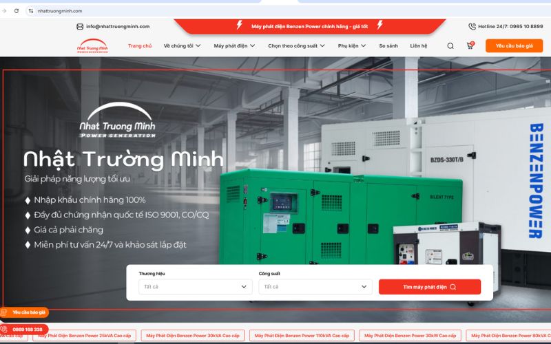 Nhật Trường Minh cung cấp máy phát điện uy tín