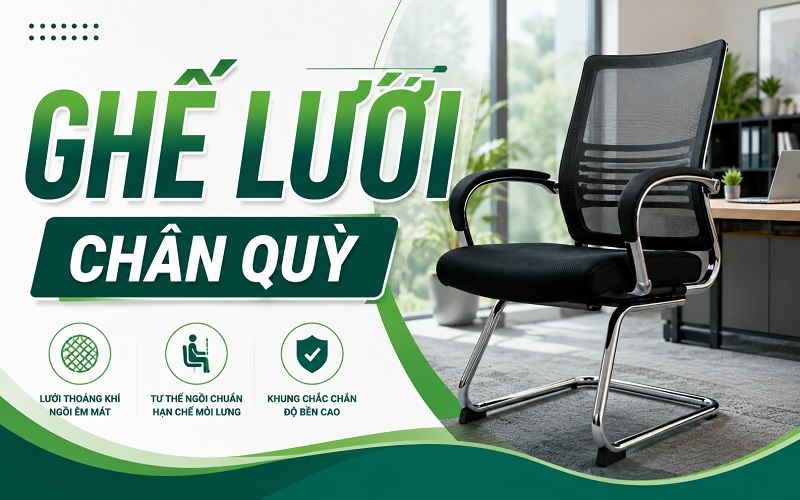ghế lưới chân quỳ