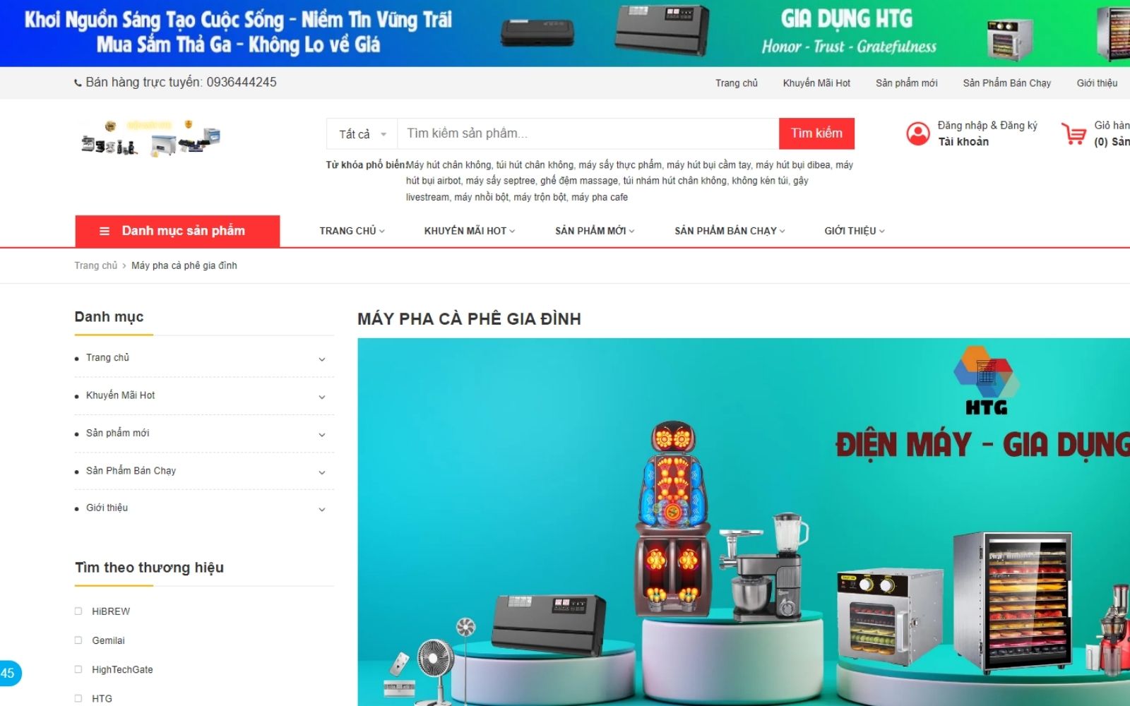 nhà cung cấp máy pha cà phê tự động Gia Dụng HTG