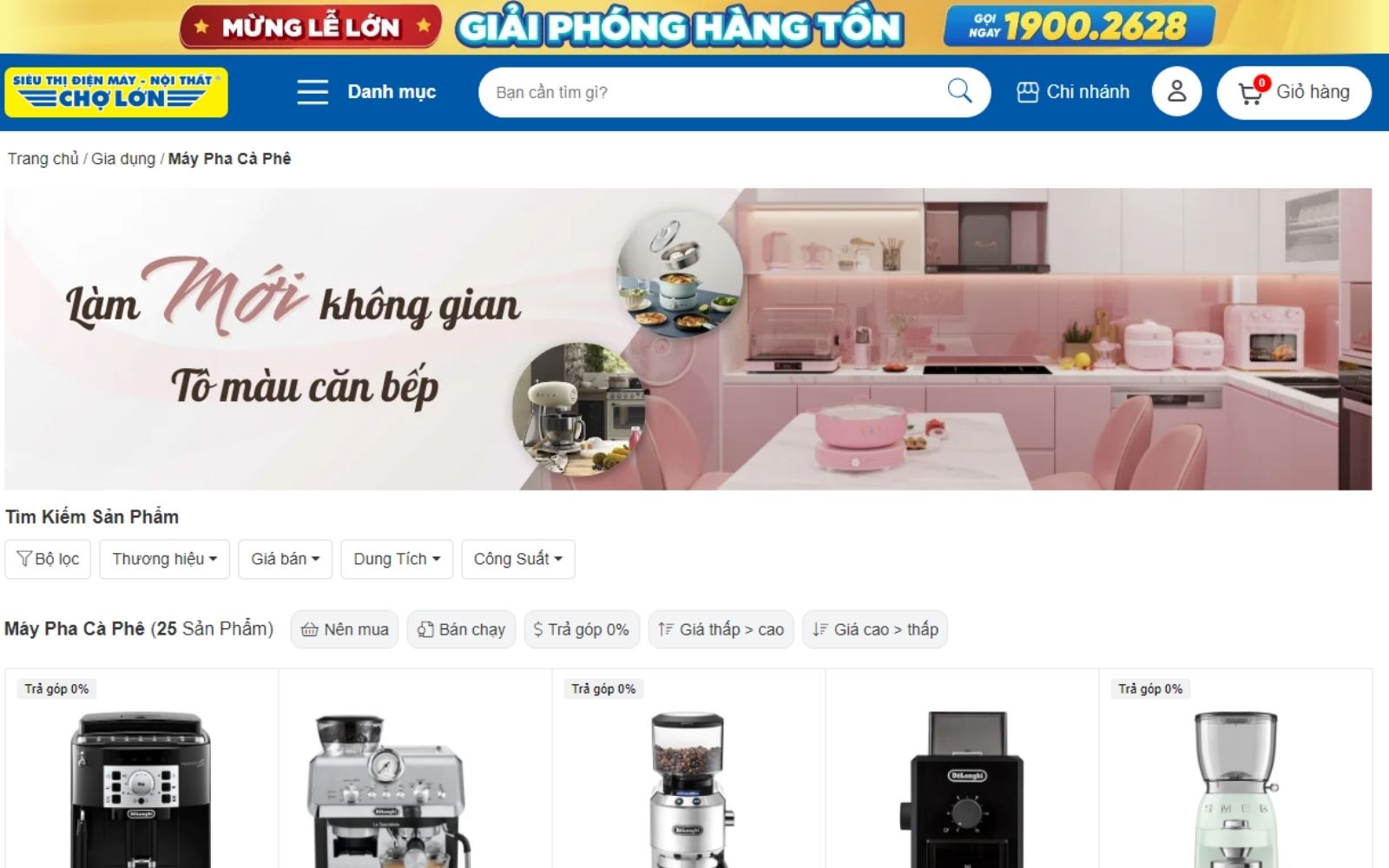 Siêu Thị Điện Máy Chợ Lớn là nhà phân máy pha cà phê mini tự động uy tín